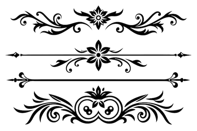 un conjunto de diseños decorativos con un diseño que dice quot floral quot