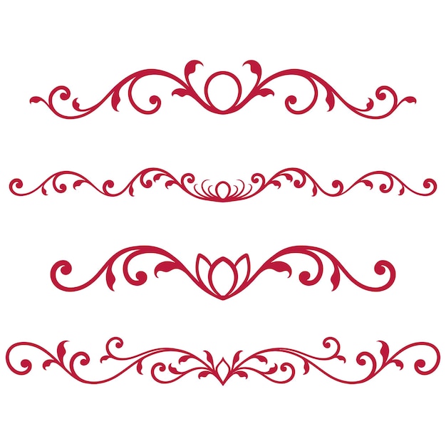un conjunto de diseños diferentes con un borde rojo y un fondo blanco