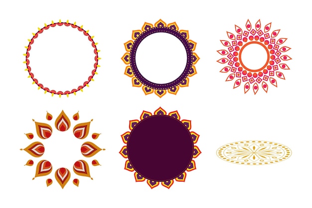 un conjunto de diseños diferentes que incluyen un círculo un círculo y un círculo de oro y rojo