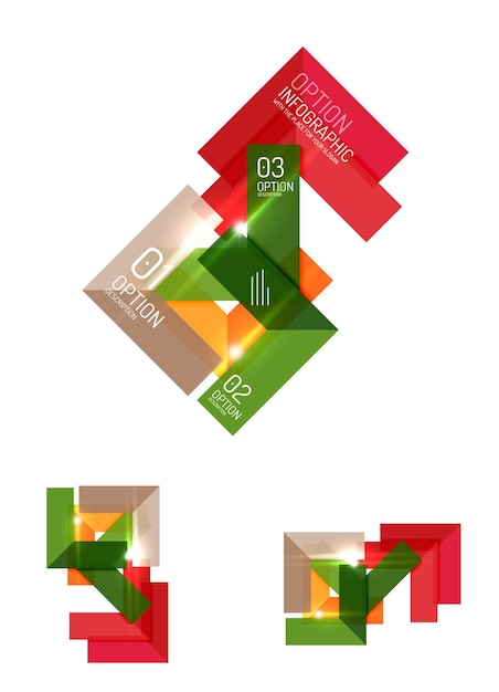 Conjunto de diseños gráficos geométricos abstractos en papel