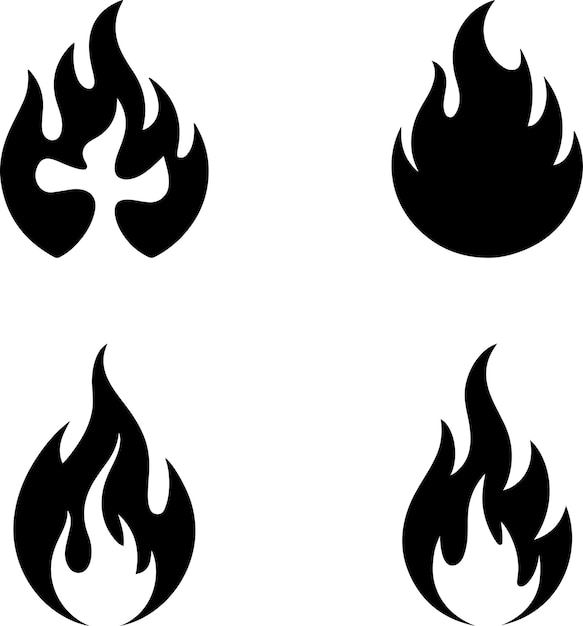 conjunto de diseños de iconos de fuego
