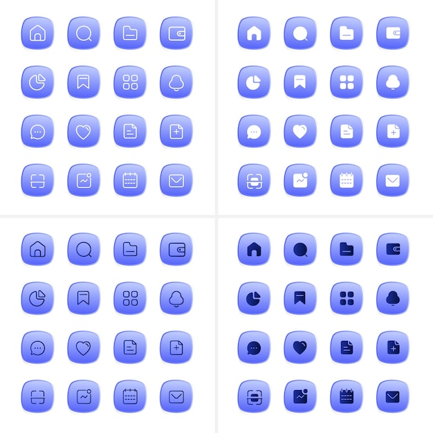 Conjunto de diseños de iconos de la interfaz de usuario