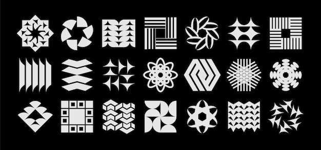 Conjunto de diseños de iconos de logotipos de formas abstractas minimalistas