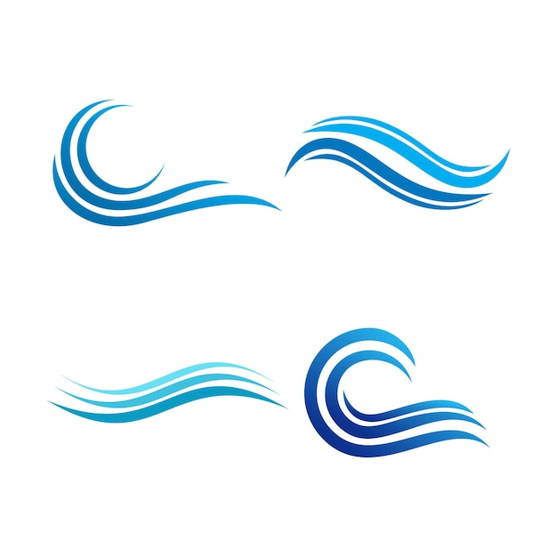 Conjunto de diseños de iconos de logotipos de olas de agua