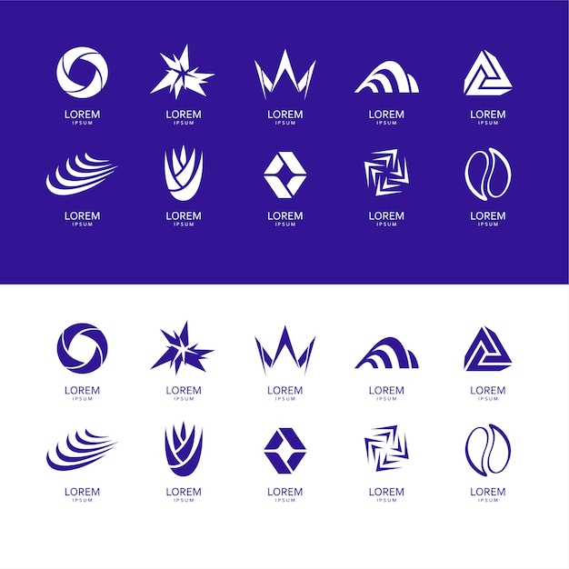 Conjunto de diseños de logotipo mínimo