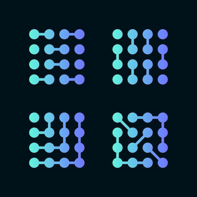Conjunto de diseños de logotipos abstractos para empresas Premium Vector