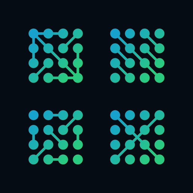 Conjunto de diseños de logotipos abstractos para empresas Premium Vector