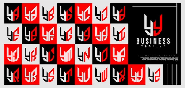Conjunto de diseños de logotipos abstractos de lujo con la letra Y Y Y