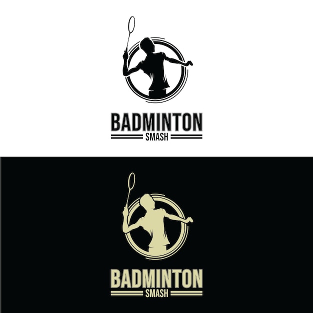 Conjunto de diseños de logotipos de badminton smash deporte de invierno. diseño de plantilla de logotipo de snowboard