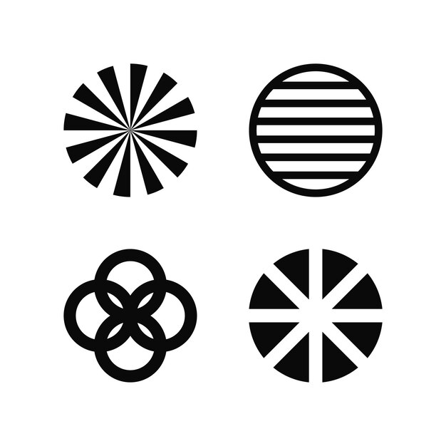 Conjunto de diseños de logotipos de líneas modernas de formas geométricas creativas Premium Vector