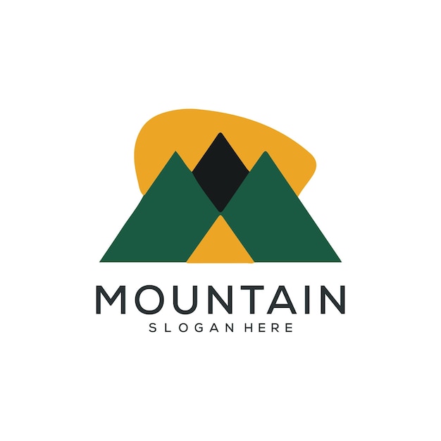 Conjunto de diseños de logotipos vectoriales de montañas y aventuras al aire libre