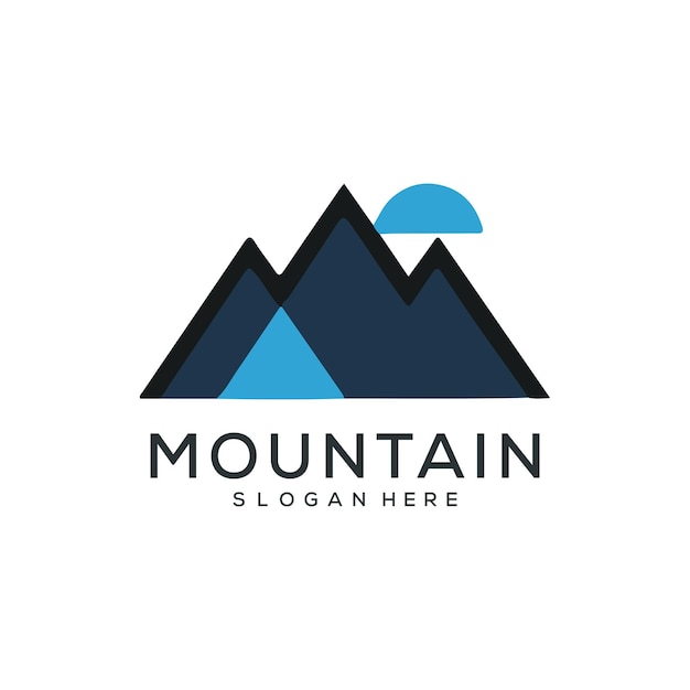 Conjunto de diseños de logotipos vectoriales de montañas y aventuras al aire libre
