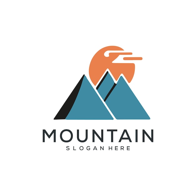 Conjunto de diseños de logotipos vectoriales de montañas y aventuras al aire libre