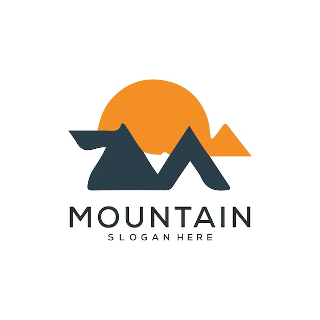 Conjunto de diseños de logotipos vectoriales de montañas y aventuras al aire libre