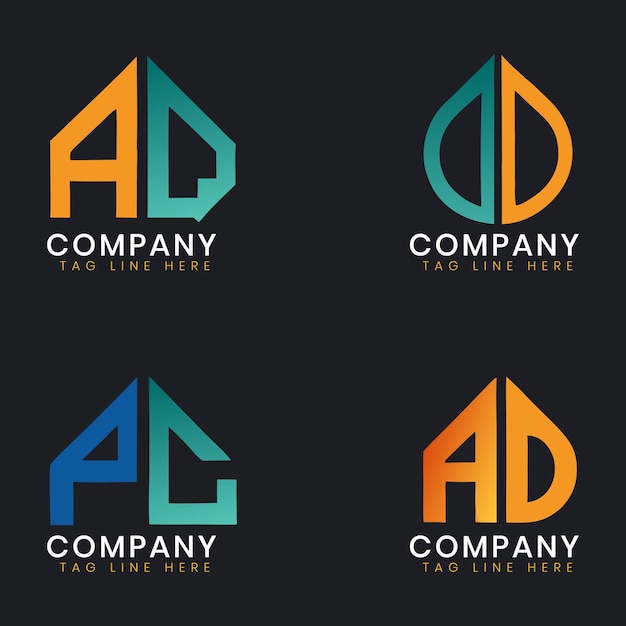 Conjunto de diseños modernos de logotipos de marcas empresariales