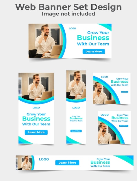 Conjunto de diseños de pancartas web 6 tipos de plantillas de diseño