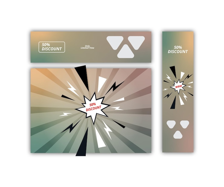 Vector un conjunto de diseños de pancartas