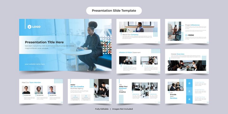 Vector conjunto de diseños de plantillas de diapositivas de presentación de powerpoint de negocios minimalistas