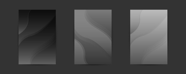 Conjunto de diseños de plantillas de fondo de cobertura de gradiente de historias con composición de formas líquidas
