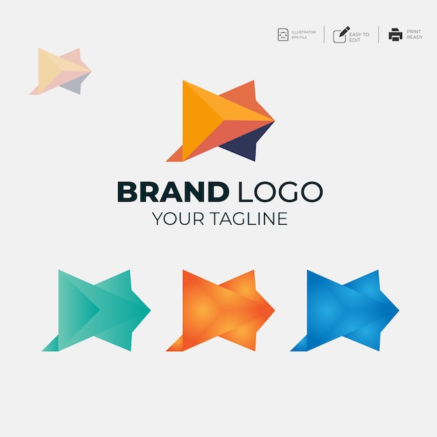 Conjunto de diseños de plantillas de logotipos de empresas coloridas