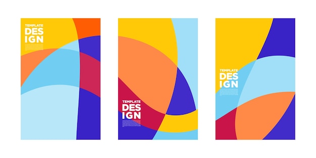 Conjunto de diseños de plantillas modernas coloridas