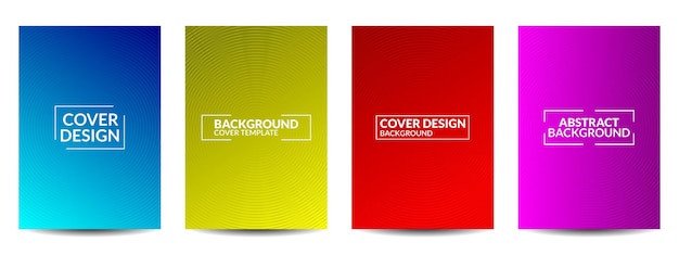 Conjunto de diseños de portada de fondos abstractos geométricos coloridos