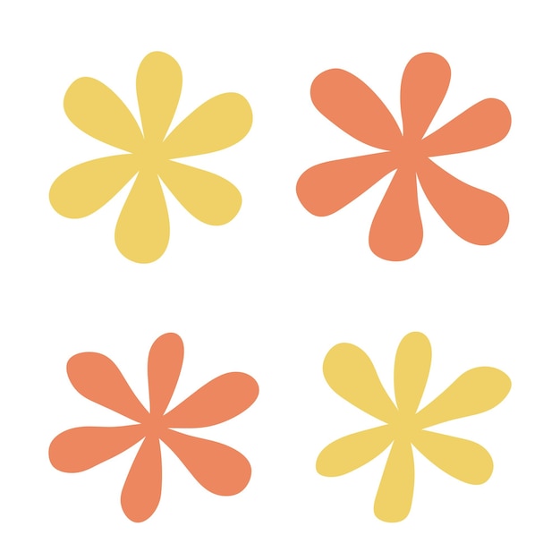 Conjunto de diseños vectoriales de formas de flores abstractas