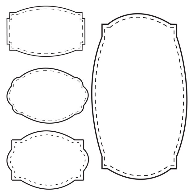 conjunto de diseños vectoriales de marcos vacíos antiguos