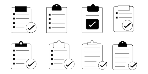 Conjunto de diseños vectoriales de papel para documentos