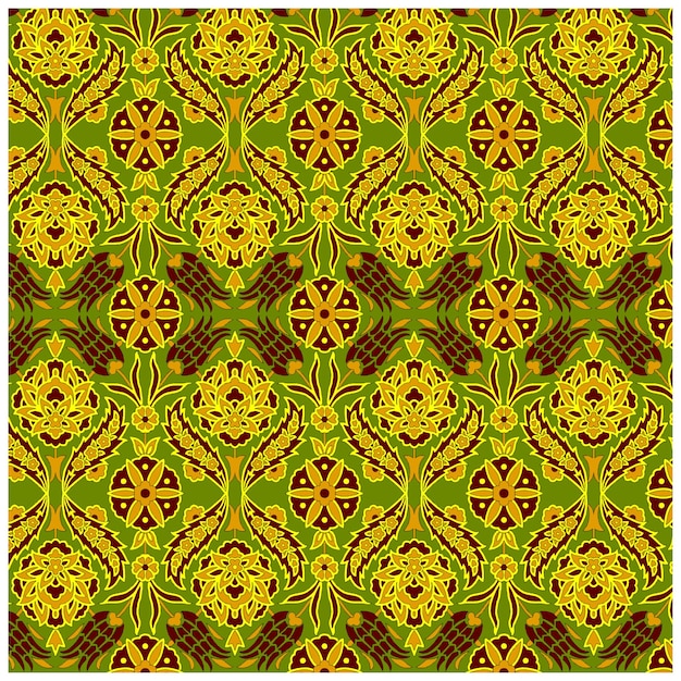 un conjunto de diseños verdes y amarillos
