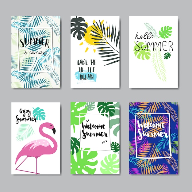 conjunto disfrutar verano flamenco insignia aislado tipográfico