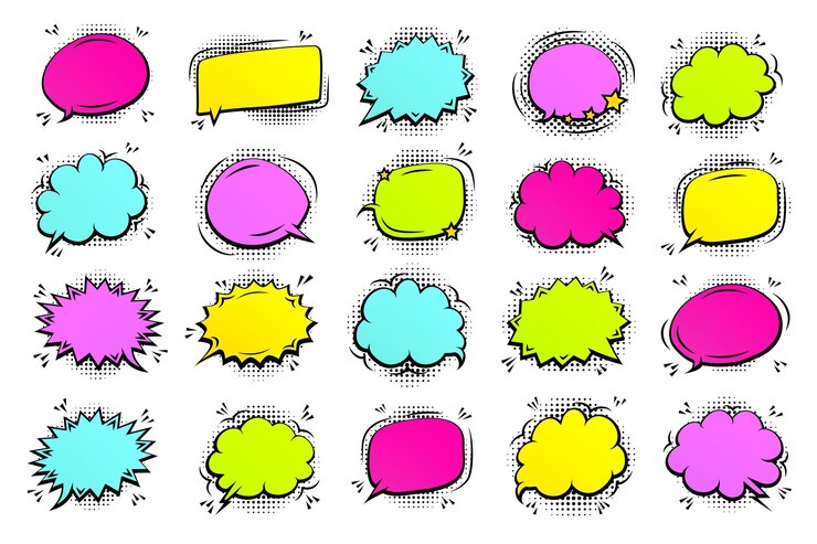 Vector conjunto de diversas formas de burbujas de habla
