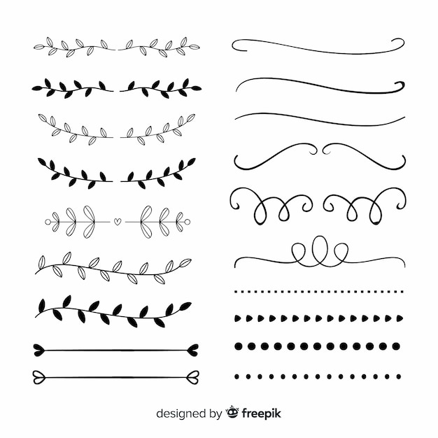 Vector conjunto divisor dibujado a mano