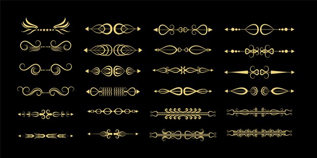 conjunto divisor dorado ornamental