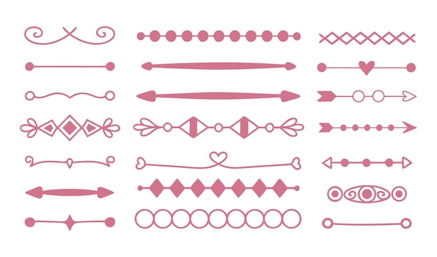 Conjunto de divisores decorativos Fronteras Líneas flechas