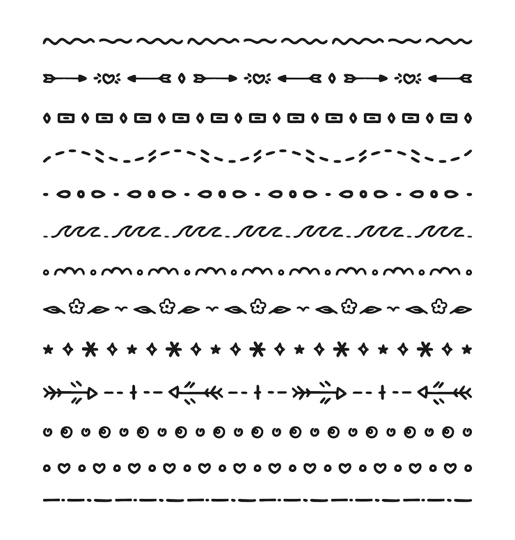 Vector conjunto de divisores de garabateo negro