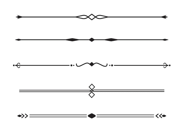 Conjunto de divisores de texto con elementos de subrayado