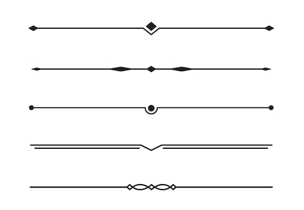 Conjunto de divisores de texto con elementos de subrayado