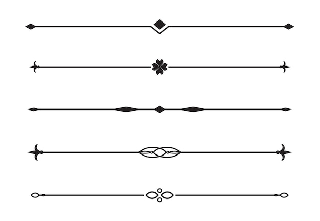 Conjunto de divisores de texto con elementos de subrayado