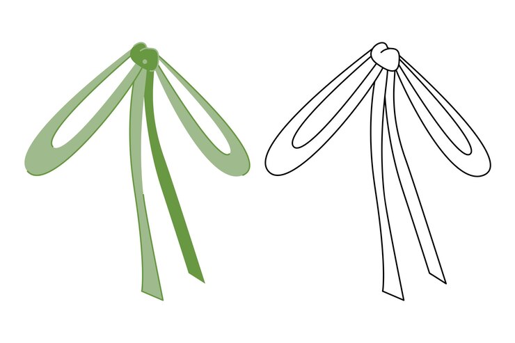 Vector conjunto de doodle con arcos de cabello ilustración vectorial en blanco y negro de colores