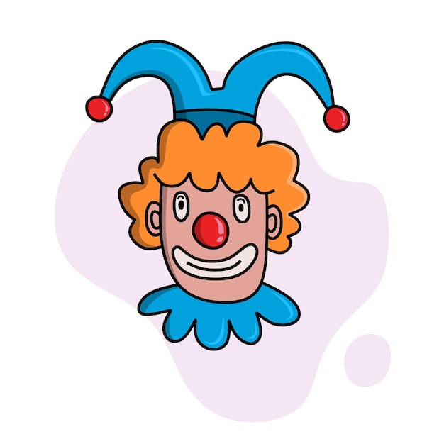 Conjunto de Doodle de color dibujado a mano. payaso