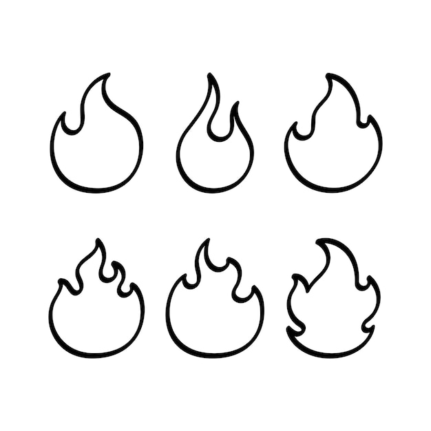 Conjunto de Doodle de las Llamas
