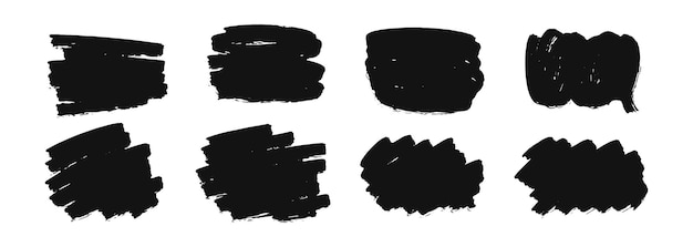 Conjunto de doodle de textura de trazo de pincel de tinta grunge abstracto Gráfico vectorial