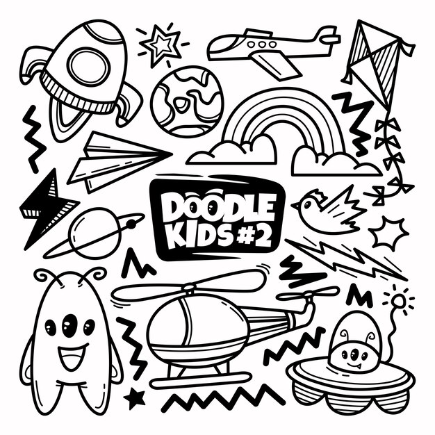 Conjunto de doodle de viaje dibujado a mano