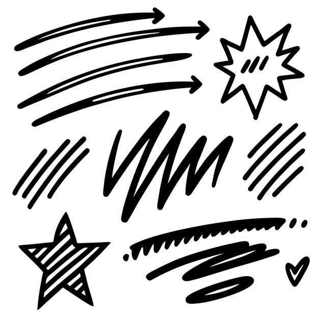 Conjunto de doodles dibujados a mano