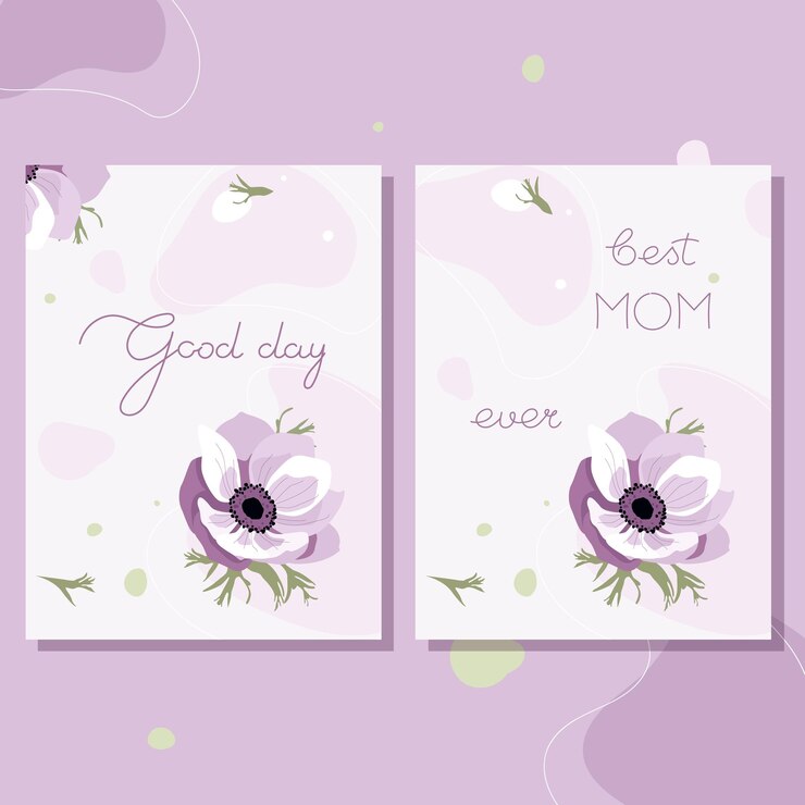 Vector conjunto de dos cartas delicadas con flores de mantequilla vector