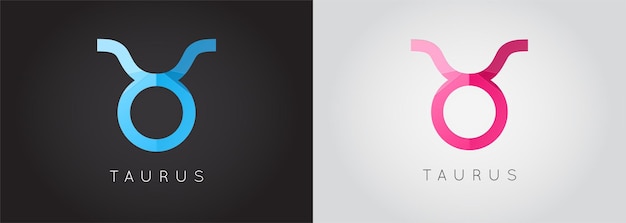 Conjunto de dos constelaciones de tauro Icono del zodiaco con estilo detallado Dibujo de estilo moderno Ilustración vectorial