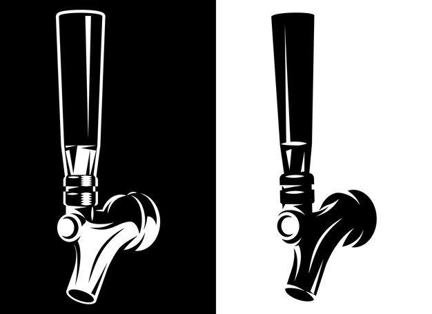 Conjunto de dos ilustraciones vectoriales con grifos para una cervecería
