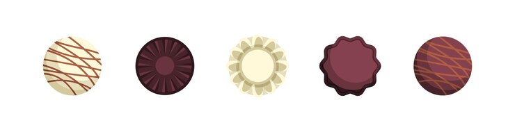 Vector conjunto de dulces de chocolate diseño de dulces estilo plano iconos vectoriales