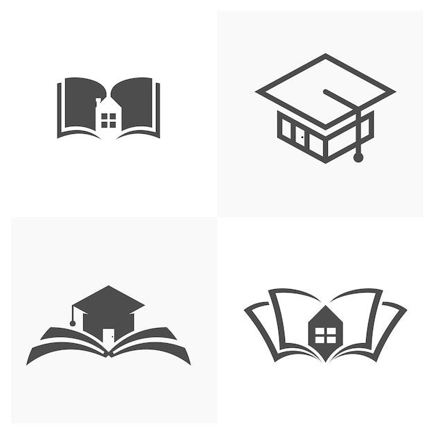 Conjunto de Educación logo icono diseño vector ilustración Concepto diseño logo